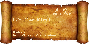 Löfler Kitti névjegykártya